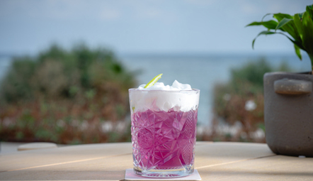 Sip the Magic of Creta Maris: Create Your Own Purple Angel Cocktail! 