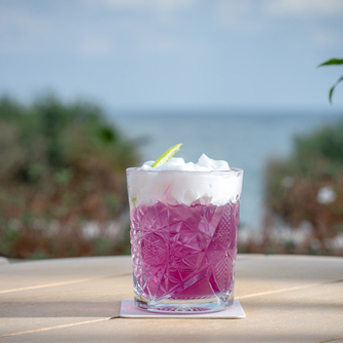 Sip the Magic of Creta Maris: Create Your Own Purple Angel Cocktail! 